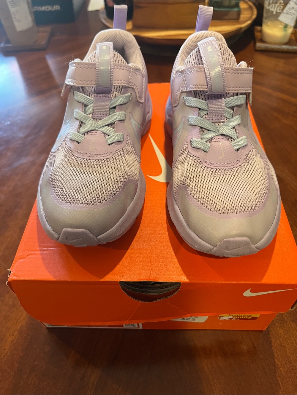 Nike Kids Lavender Velcro Athletic Sneakers - Picture 3 of 10